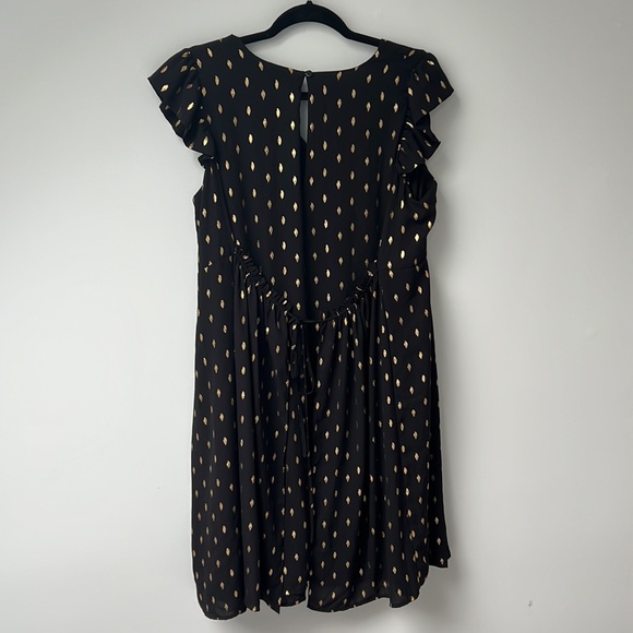 NWT A Pea in the Pod maternity size large black & gold dress with cap sleeves - Picture 3 of 10